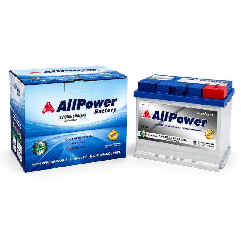 All Power 12V 65 (0) обр 610А Ah Battery (Турция Premium ), шт