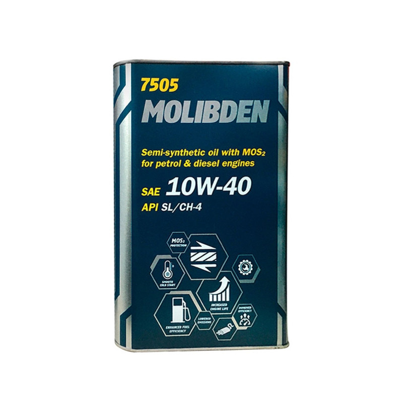 7505 MANNOL MOLIBDEN BENZIN  SAE 10W-40   4л. metal