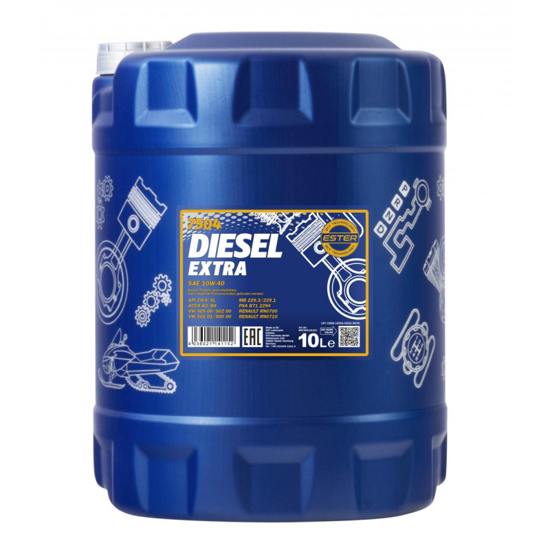 7504 MANNOL Diesel Extra SAE 10W40 -10л., шт