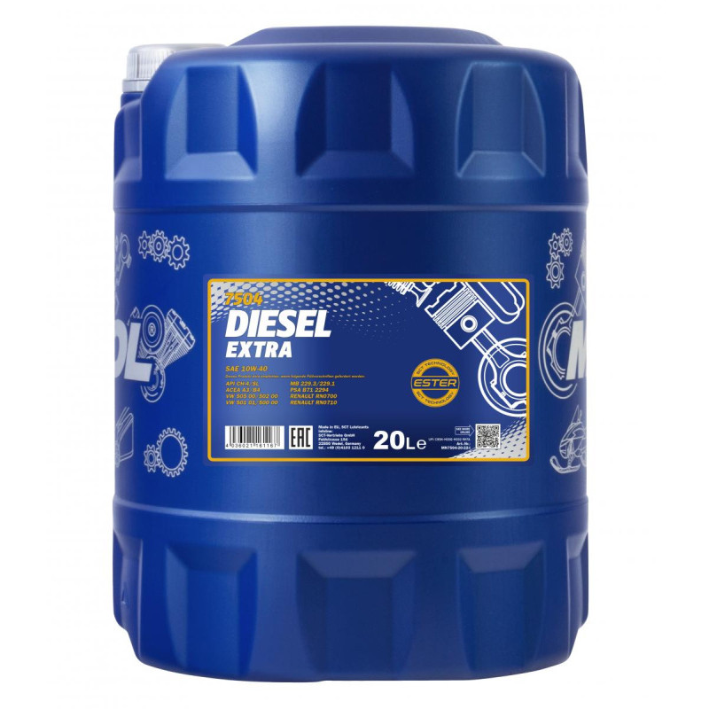 7504 MANNOL Diesel Extra SAE 10W40 -20л., шт