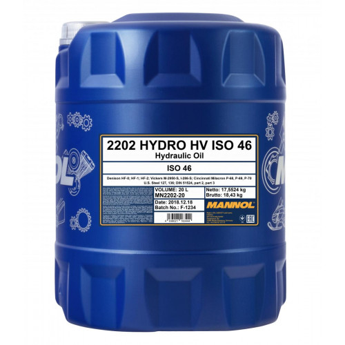 2202 MANNOL Hydro ISO HV 46 (20л)., шт