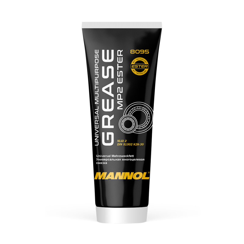 8095 MANNOL MP-2 UNIVERSAL MULTIPURPOSE GREASE MP2 230 гр. Многоцелевая густая смазка